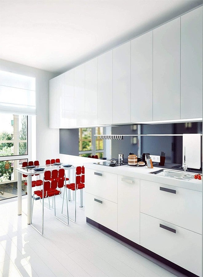 WISDOM White Wallpaper Stickers Contact Paper Decorative for Cabinets Countertops Kitchen Shelves Glossy Self Adhesive Film Peel and Stick Waterproof Removable Wallpaper (24 x 150 Inch) - Image 2